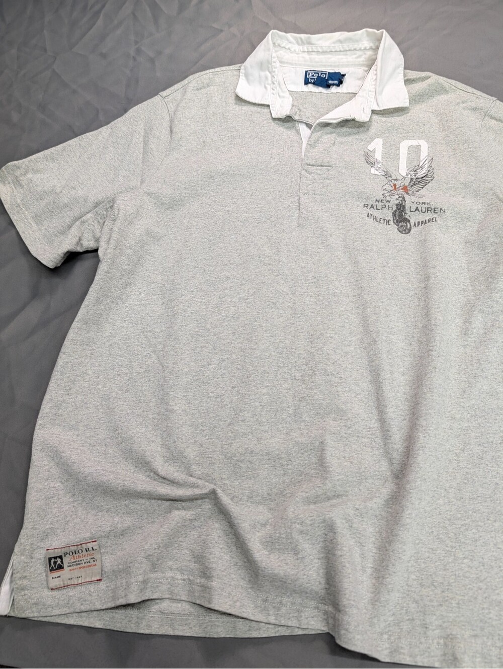 Polo Ralph Lauren Rugby Shirt Mens XL Gray Short Sleeve